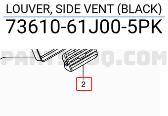Suzuki 7361061J005PK LOUVER, SIDE VENT (BLACK)