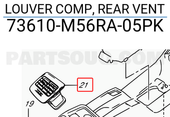 Suzuki 73610M56RA05PK LOUVER COMP, REAR VENT