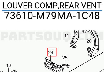 Suzuki 73610M79MA1C48 LOUVER COMP,REAR VENT