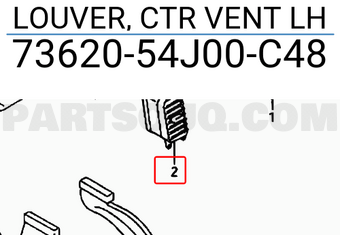 Suzuki 7362054J00C48 LOUVER, CTR VENT LH