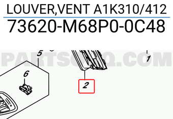 Suzuki 73620M68P00C48 LOUVER,VENT A1K310/412