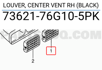 Suzuki 7362176G105PK LOUVER, CENTER VENT RH (BLACK)