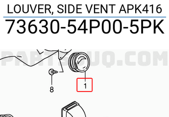 Suzuki 7363054P005PK LOUVER, SIDE VENT APK416