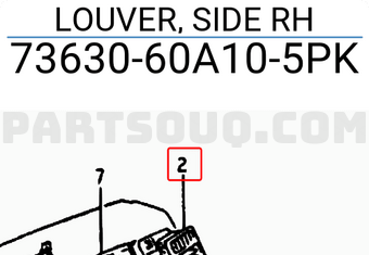 Suzuki 7363060A105PK LOUVER, SIDE RH