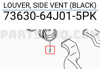 Suzuki 7363064J015PK LOUVER, SIDE VENT (BLACK)