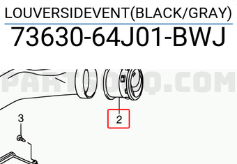 Suzuki 7363064J01BWJ LOUVERSIDEVENT(BLACK/GRAY)