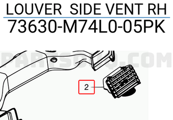 Suzuki 73630M74L005PK LOUVER SIDE VENT RH
