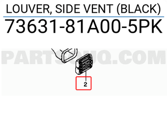 Suzuki 7363181A005PK LOUVER, SIDE VENT (BLACK)