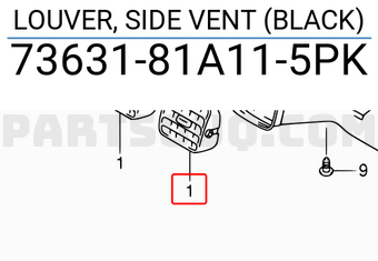 Suzuki 7363181A115PK LOUVER, SIDE VENT (BLACK)