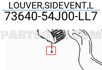 Suzuki 7364054J00LL7 LOUVER,SIDEVENT,L