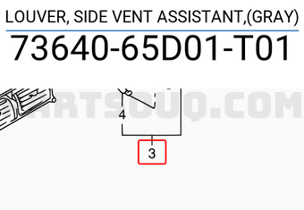 Suzuki 7364065D01T01 LOUVER, SIDE VENT ASSISTANT,(GRAY)