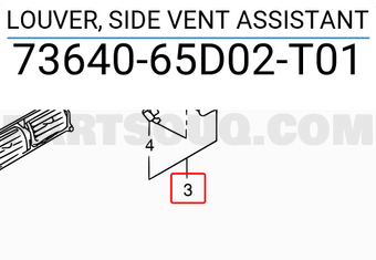 Suzuki 7364065D02T01 LOUVER, SIDE VENT ASSISTANT