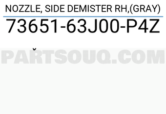 Suzuki 7365163J00P4Z NOZZLE, SIDE DEMISTER RH,(GRAY)