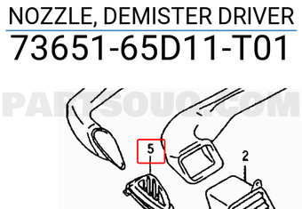 Suzuki 7365165D11T01 NOZZLE, DEMISTER DRIVER