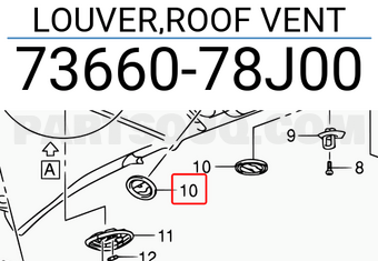 Suzuki 7366078J00 LOUVER,ROOF VENT