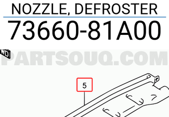 Suzuki 7366081A00 NOZZLE, DEFROSTER