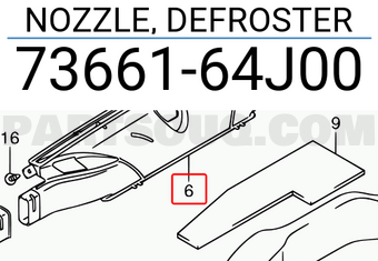 Suzuki 7366164J00 NOZZLE, DEFROSTER