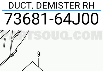 Suzuki 7368164J00 DUCT, DEMISTER RH
