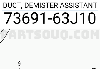 Suzuki 7369163J10 DUCT, DEMISTER ASSISTANT
