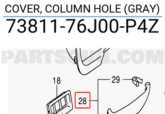 Suzuki 7381176J00P4Z COVER, COLUMN HOLE (GRAY)