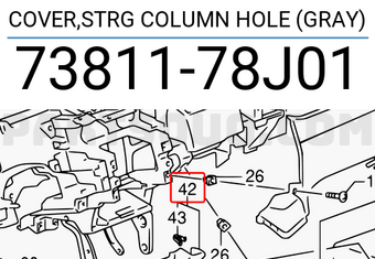 Suzuki 7381178J01 COVER,STRG COLUMN HOLE (GRAY)