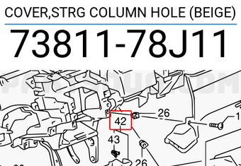 Suzuki 7381178J11 COVER,STRG COLUMN HOLE (BEIGE)