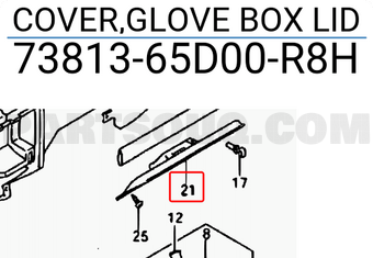 Suzuki 7381365D00R8H COVER,GLOVE BOX LID