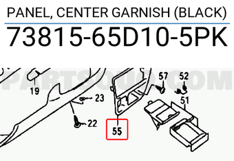 Suzuki 7381565D105PK PANEL, CENTER GARNISH (BLACK)