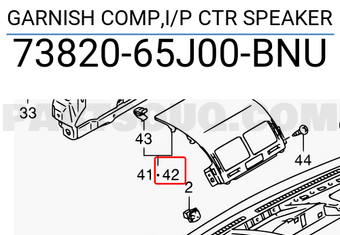 Suzuki 7382065J00BNU GARNISH COMP,I/P CTR SPEAKER