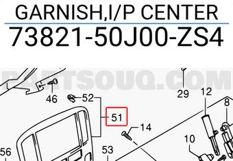 Suzuki 7382150J00ZS4 GARNISH,I/P CENTER