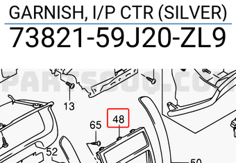 Suzuki 7382159J20ZL9 GARNISH, I/P CTR (SILVER)