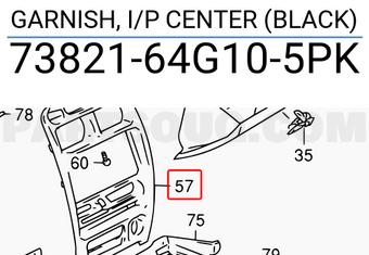 Suzuki 7382164G105PK GARNISH, I/P CENTER (BLACK)