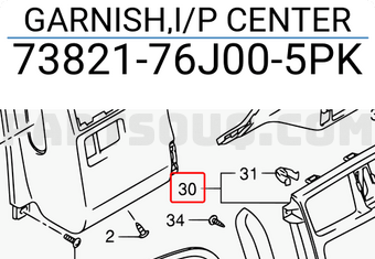 Suzuki 7382176J005PK GARNISH,I/P CENTER