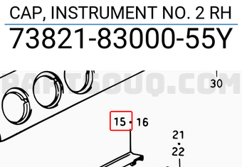 Suzuki 738218300055Y CAP, INSTRUMENT NO. 2 RH