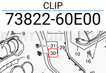 Suzuki 7382260E00 CLIP