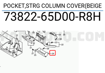 Suzuki 7382265D00R8H POCKET,STRG COLUMN COVER(BEIGE