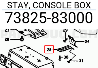 Suzuki 7382583000 STAY, CONSOLE BOX