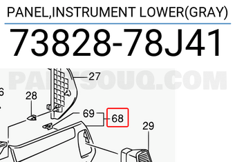 Suzuki 7382878J41 PANEL,INSTRUMENT LOWER(GRAY)