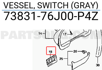 Suzuki 7383176J00P4Z VESSEL, SWITCH (GRAY)