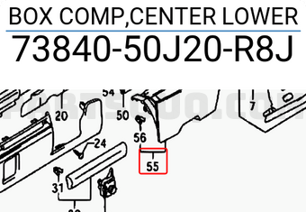 Suzuki 7384050J20R8J BOX COMP,CENTER LOWER