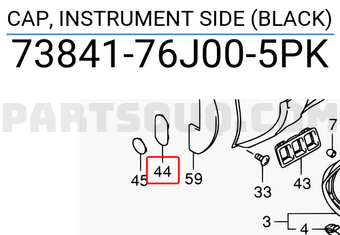 Suzuki 7384176J005PK CAP, INSTRUMENT SIDE (BLACK)