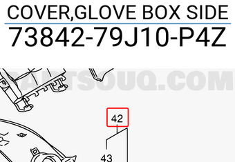 Suzuki 7384279J10P4Z COVER,GLOVE BOX SIDE