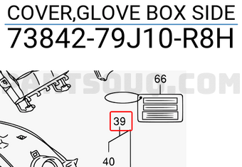 Suzuki 7384279J10R8H COVER,GLOVE BOX SIDE