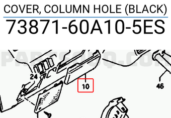 Suzuki 7387160A105ES COVER, COLUMN HOLE (BLACK)