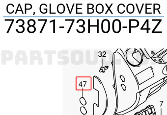 Suzuki 7387173H00P4Z CAP, GLOVE BOX COVER