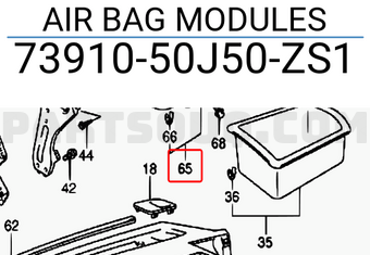 Suzuki 7391050J50ZS1 AIR BAG MODULES
