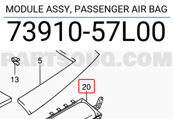 Suzuki 7391057L00 MODULE ASSY, PASSENGER AIR BAG