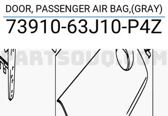 Suzuki 7391063J10P4Z DOOR, PASSENGER AIR BAG,(GRAY)