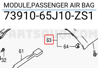 Suzuki 7391065J10ZS1 MODULE,PASSENGER AIR BAG