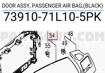 Suzuki 7391071L105PK DOOR ASSY, PASSENGER AIR BAG,(BLACK)